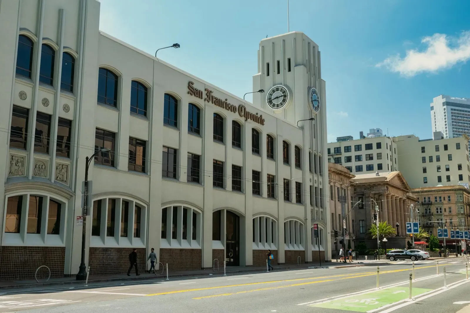 Edifísiu OpenAI iha San Francisco, ho bandeira no teknolojia modernu, hatudu fatin ne'ebé AI dezenvolve