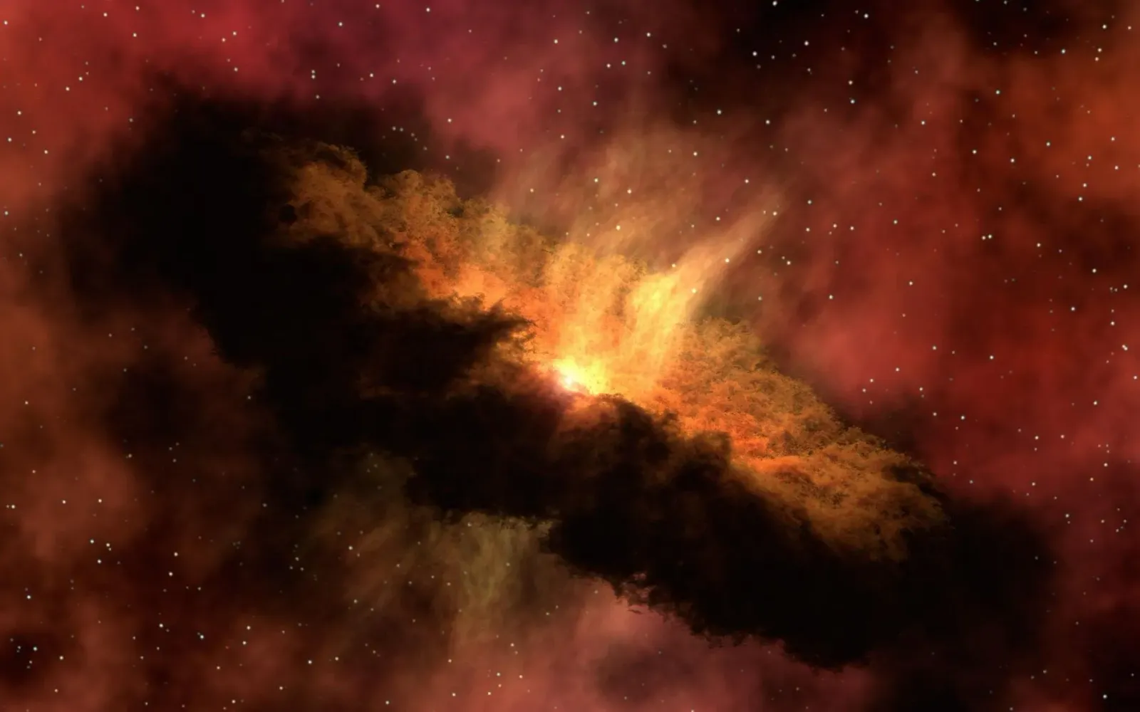 Ilustrasaun kona-ba meteoru boot ne'ebé tama iha atmosfera no explode iha Tasi Boston, ho nia luz boot no sira ho astronauta 
