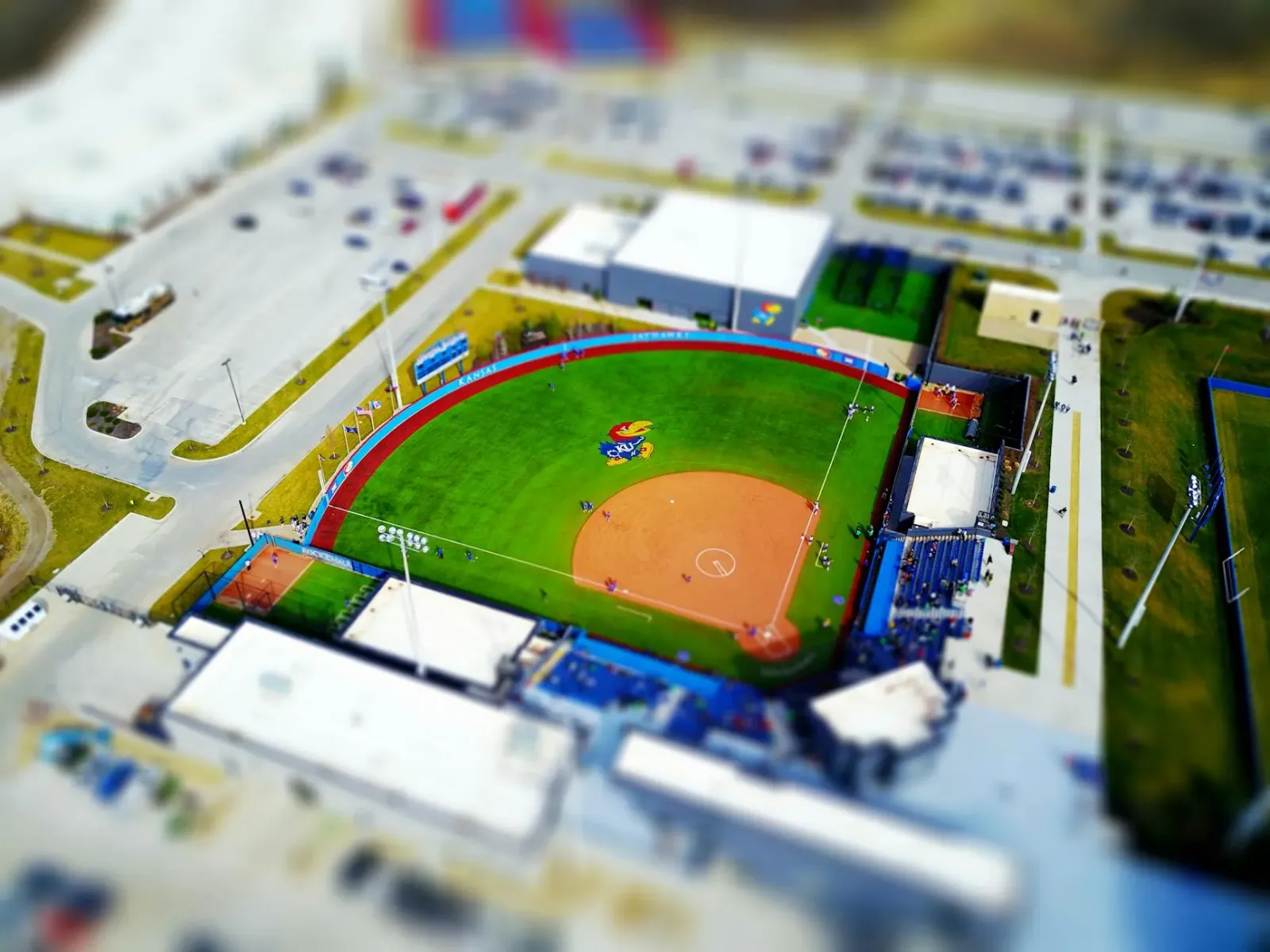 Imajen estadiu ho torcedor barak haree jogu Women's College World Series entre Texas no Texas Tech
