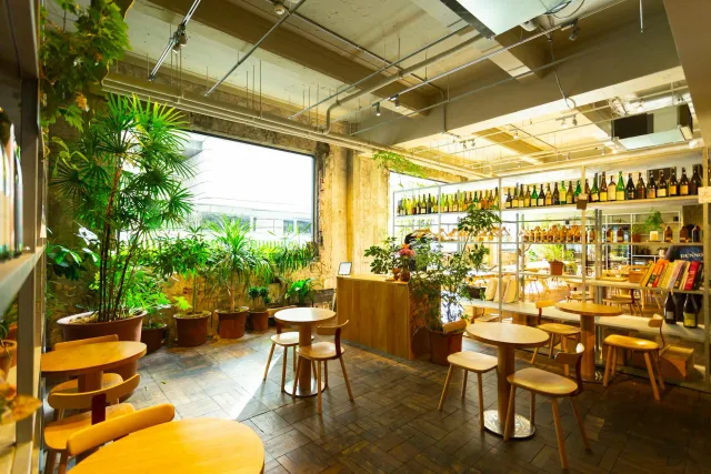 Imajen husi jogu Coffee Talk Tokyo ne'ebé hatudu kafé virtual ho atmosfera kalmu no konfortu, ho fã la'ós iha bankada.