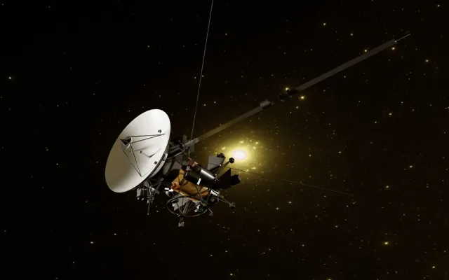 Ilustrasaun kona-ba siénsia espasu no atake siber, hatudu satélite ida iha fundu azul, maibe iha karater hacker ida ne'ebé te
