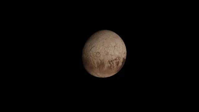 Ilustrasaun husi lua Europa ho superfísie gelu no tasi iha okos, hanesan imajen husi NASA