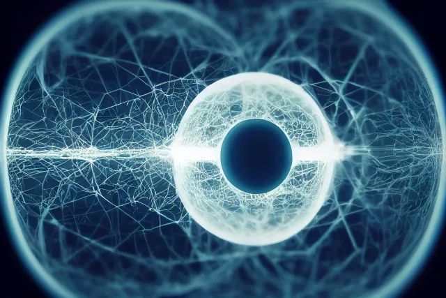 Ilustrasaun futurístiku kona-ba teknolojia AI, patente no bioteknolojia iha 2027, ho komputadór, dokumentu patente no íkon sa