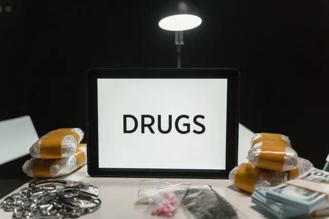 Polísia sira halo operasaun kaptura droga iha estrada, ho ekipamentu no viatura polísia, iha área urbano iha Índia